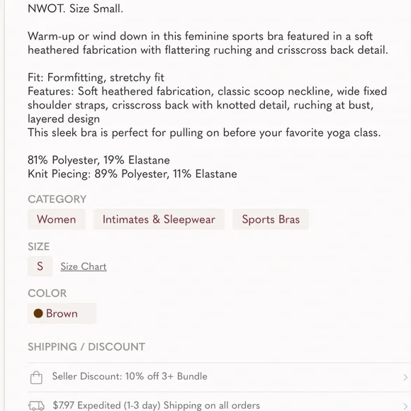 NWT FP Movement Zen Again Bra